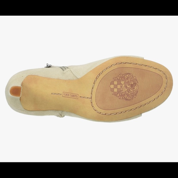 Vince Camuto Sashane open toe cream suede bootie. Color is called French… - Picture 4 of 5